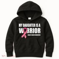 Funny Daughter Breast Cancer Breast Cancer Warrior Kids Hoodie thumb 0