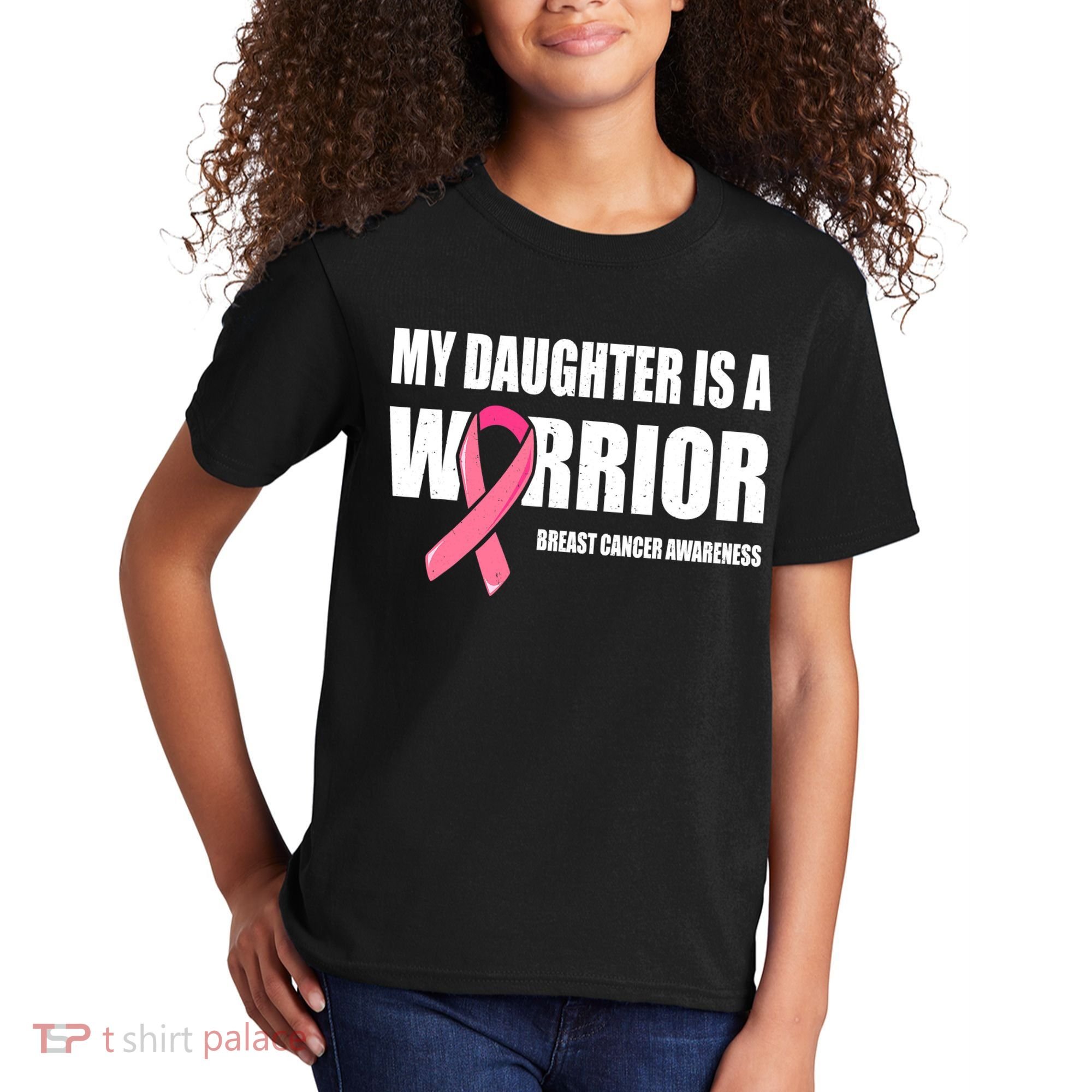 Funny Daughter Breast Cancer Breast Cancer Warrior Kids T-Shirt