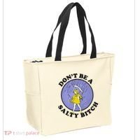 Funny DonT Be A Salty Bitch Gift Tote Bag thumb 2