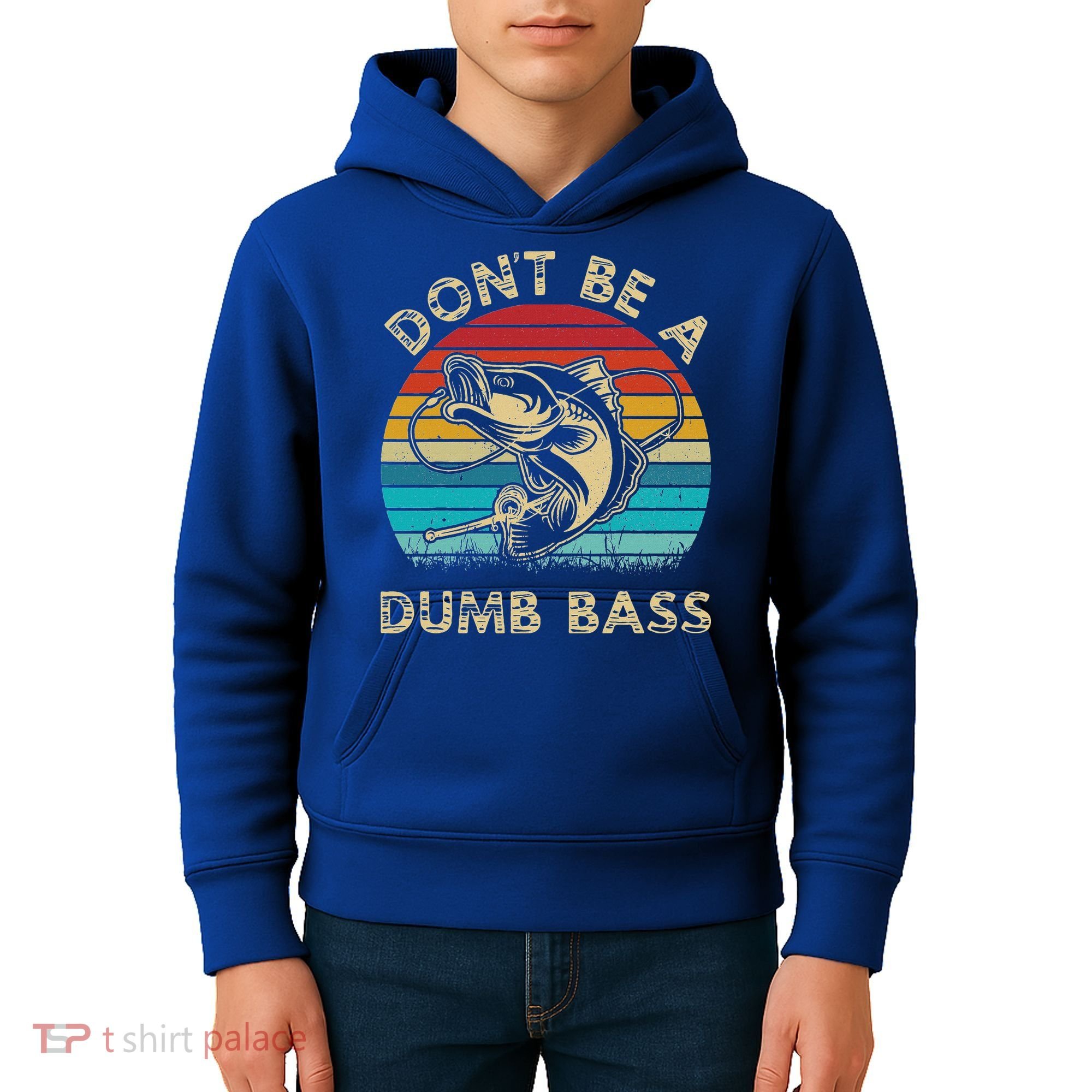 Fishing Dont Be Dumb Bass Kids Hoodie