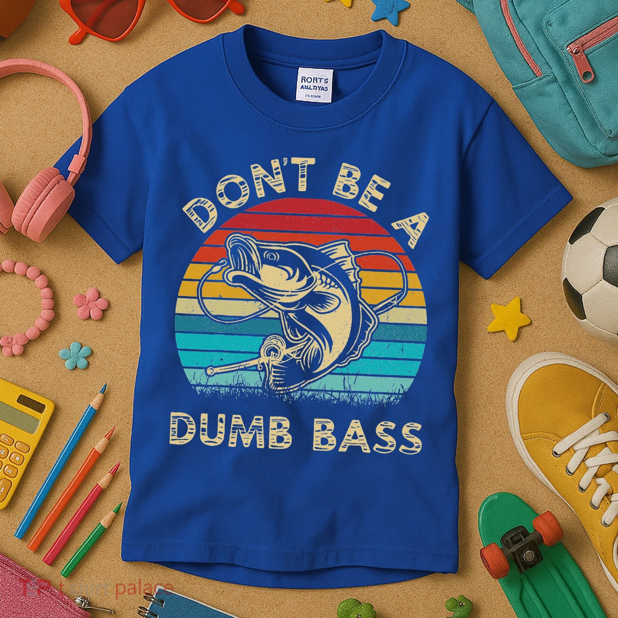 Fishing Dont Be Dumb Bass Kids T-Shirt