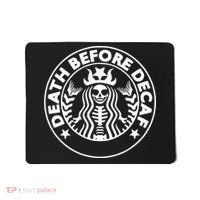 Funny Death Before Decaf Gift Cozy Coffee Lover Skeleton Mousepad thumb 0