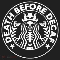 Funny Death Before Decaf Gift Cozy Coffee Lover Skeleton Golf Towel thumb 3