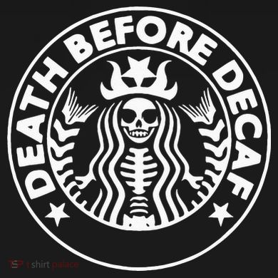 Funny Death Before Decaf Gift Cozy Coffee Lover Skeleton Kids Tie-Dye T-Shirt