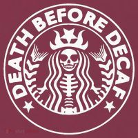 Funny Death Before Decaf Gift Cozy Coffee Lover Skeleton 16oz Travel Tumbler thumb 2