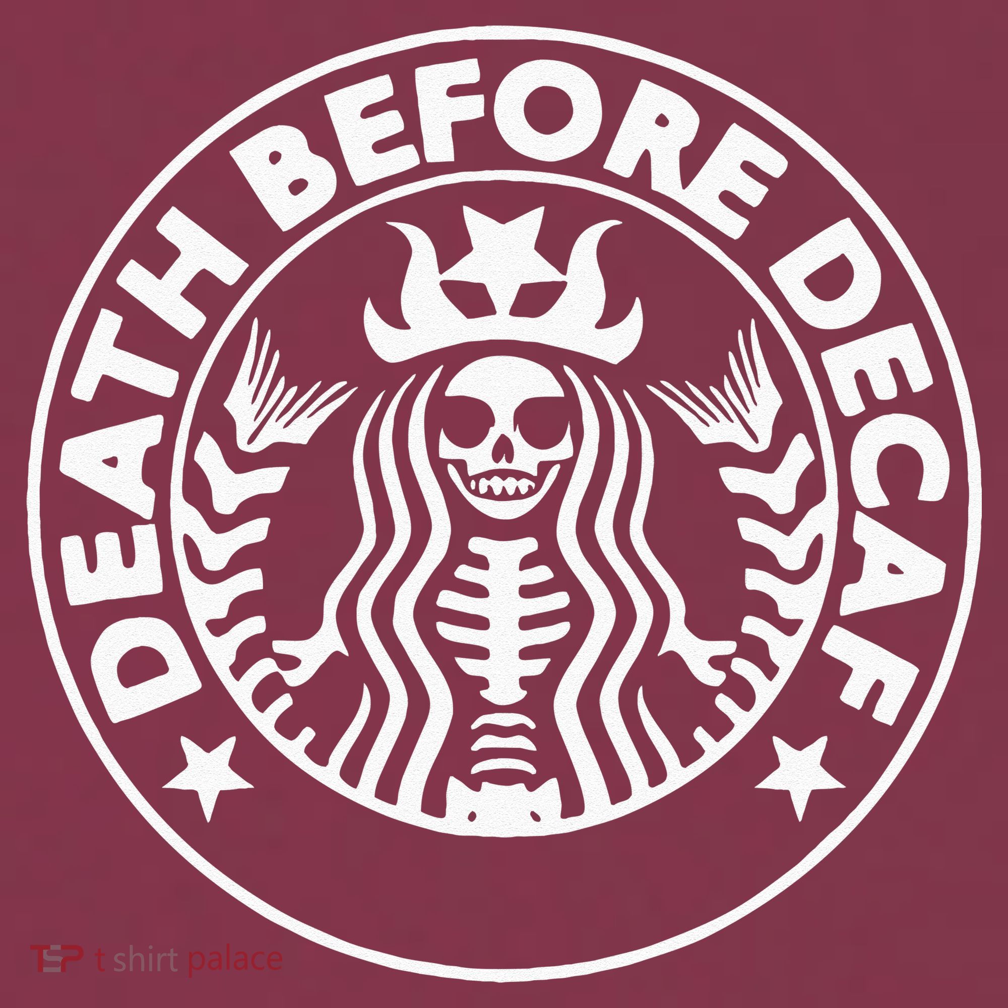 Funny Death Before Decaf Gift Cozy Coffee Lover Skeleton 16oz Travel Tumbler
