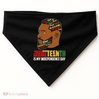 Father's Day Black King Juneteenth Is My Independence Day USA-Made Doggie Bandana thumb 0