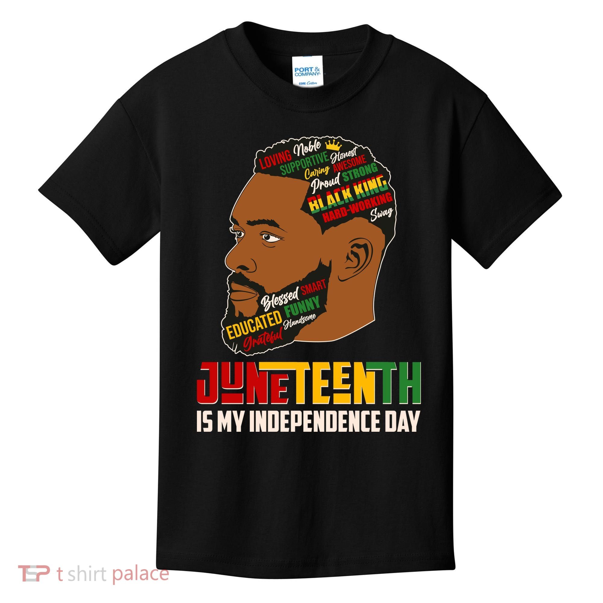 Father's Day Black King Juneteenth Is My Independence Day Kids T-Shirt
