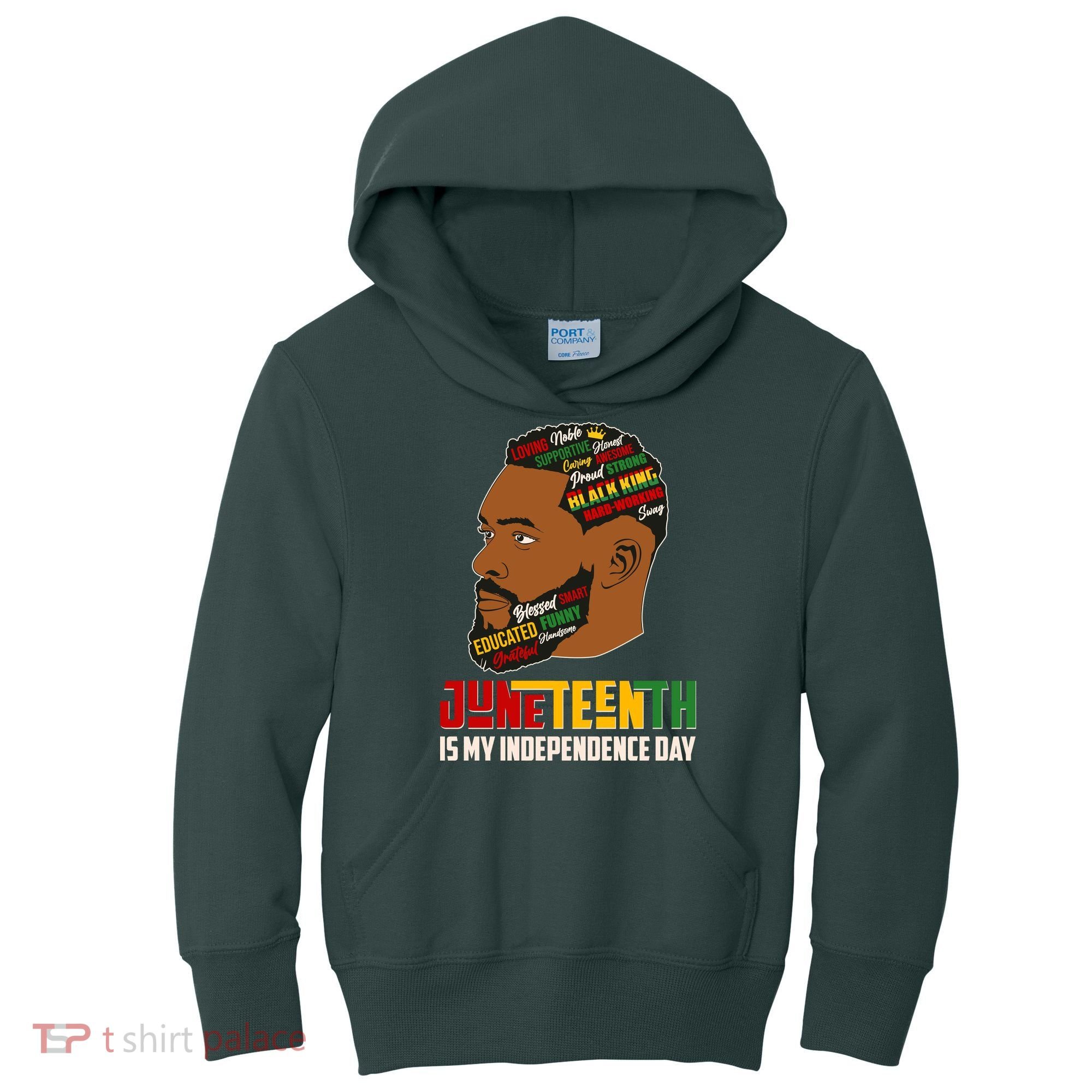 Father's Day Black King Juneteenth Is My Independence Day Kids Hoodie