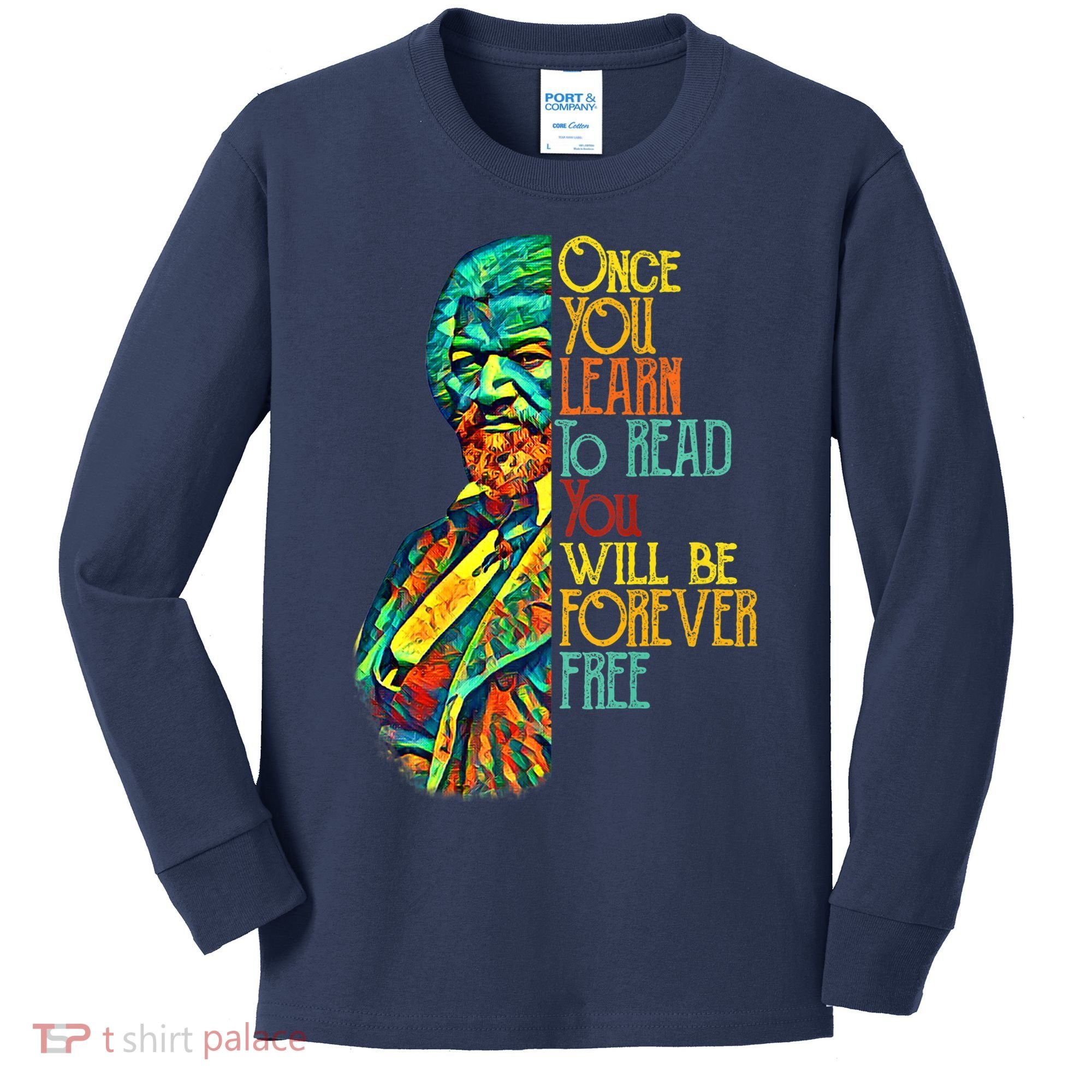Frederick Douglass Black Leader Quote Black History Month Kids Long Sleeve Shirt