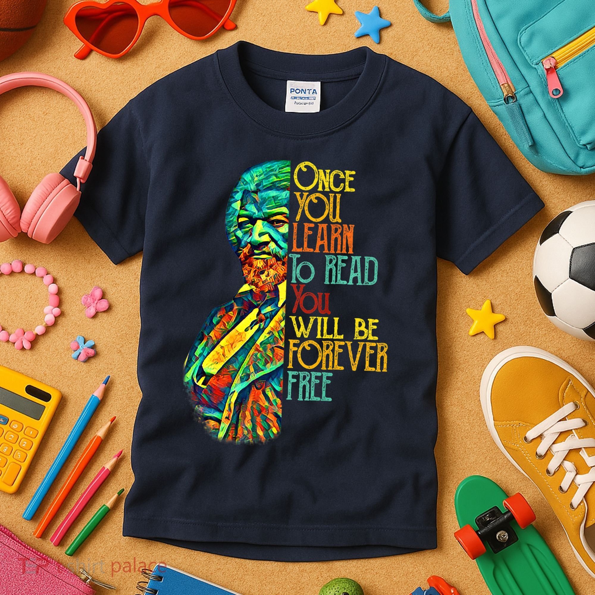 Frederick Douglass Black Leader Quote Black History Month Kids T-Shirt