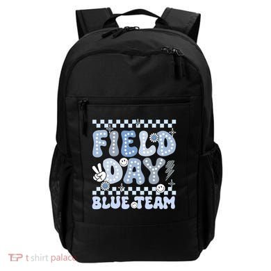Field Day Blue Team Groovy Smile Face Checkered Students Backpack