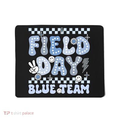Field Day Blue Team Groovy Smile Face Checkered Students Mousepad
