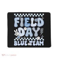 Field Day Blue Team Groovy Smile Face Checkered Students Mousepad thumb 0
