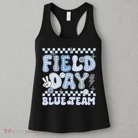 Field Day Blue Team Groovy Smile Face Checkered Students Women's Tank Top thumb 3