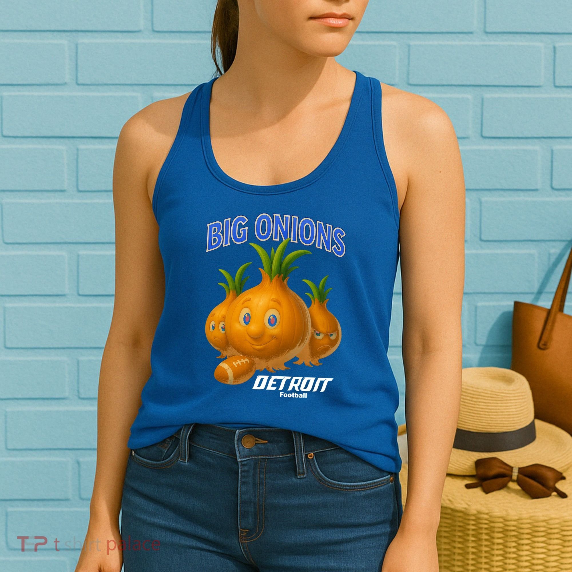 Funny Detroit Big Onions Football Women's Tank Top