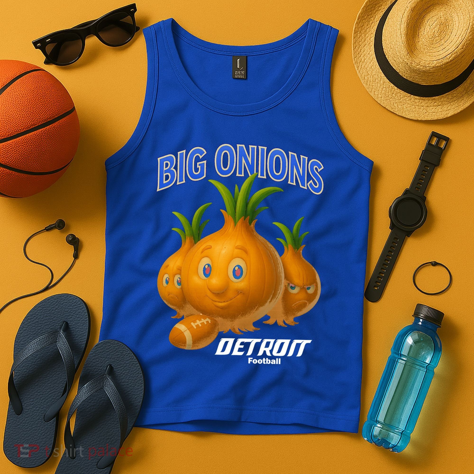Funny Detroit Big Onions Football Tank Top