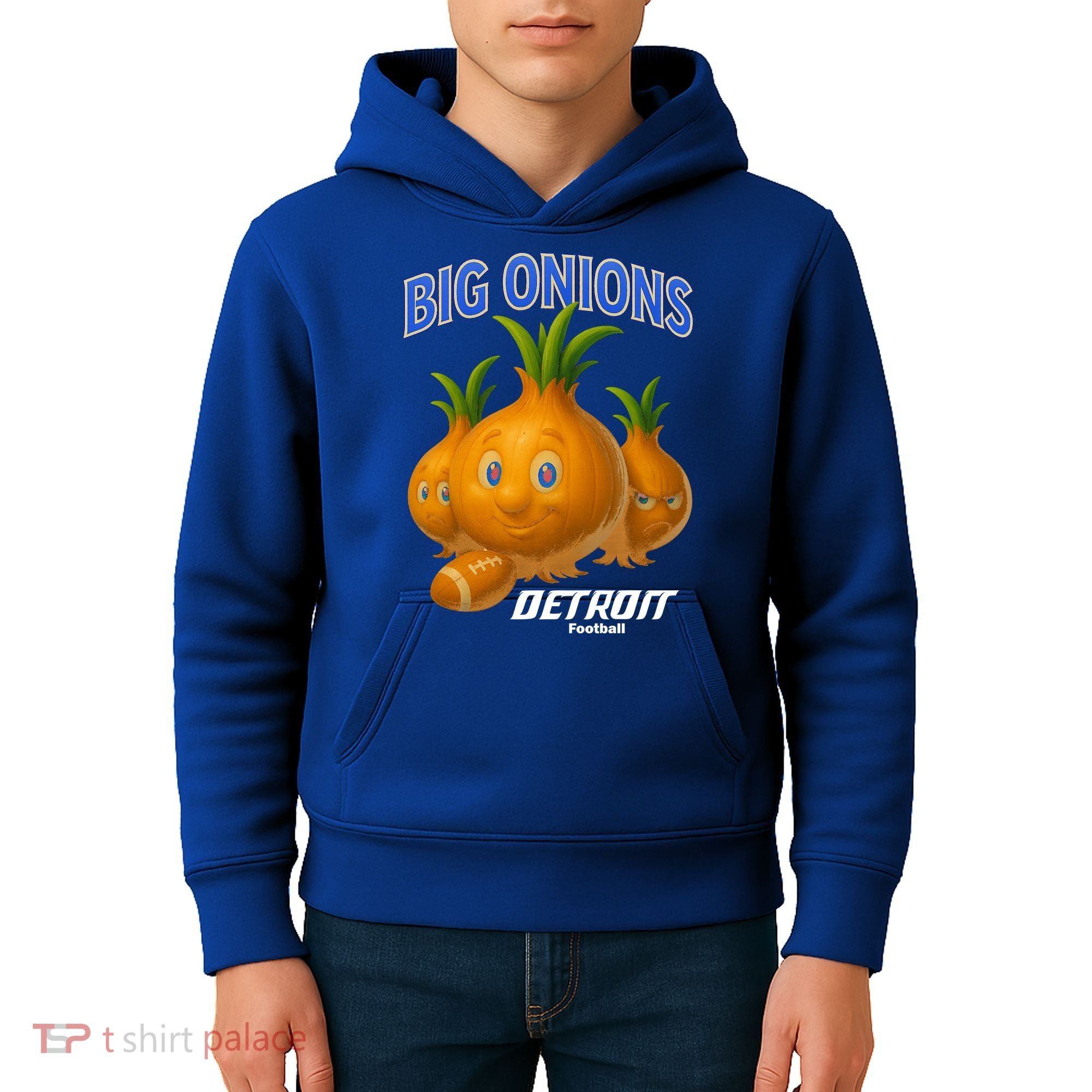 Funny Detroit Big Onions Football Kids Hoodie