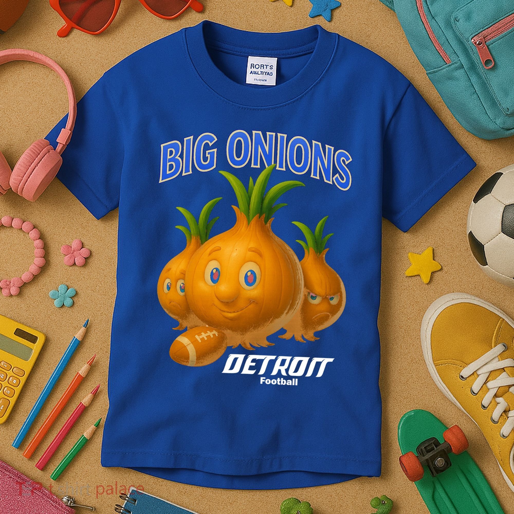 Funny Detroit Big Onions Football Kids T-Shirt