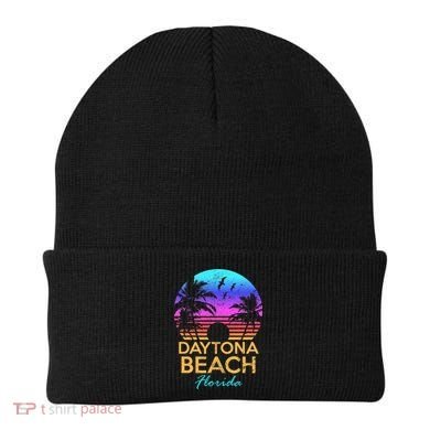 Florida Daytona Beach Sunset Vintage Beanie