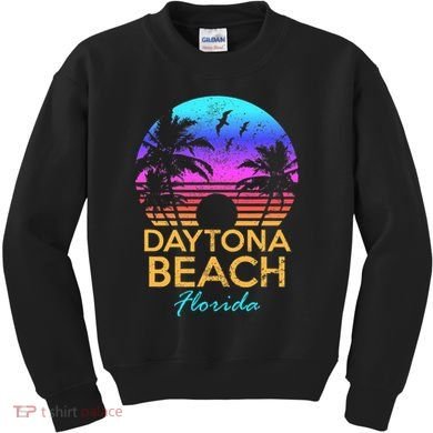Florida Daytona Beach Sunset Vintage Kids Sweatshirt