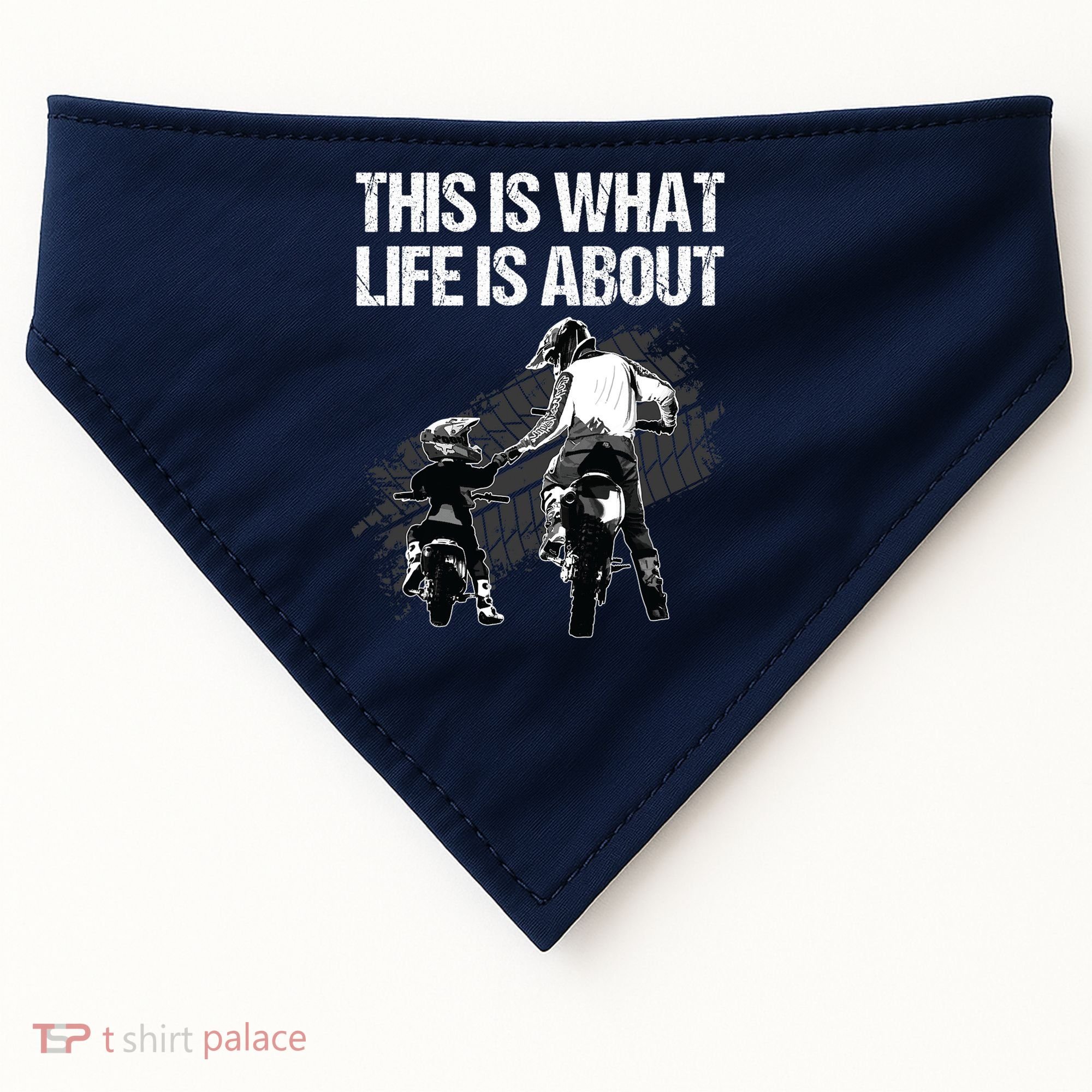 Funny Dirt Bike Art For Men Dad Boys Kid Motorcycle Lover USA-Made Doggie Bandana