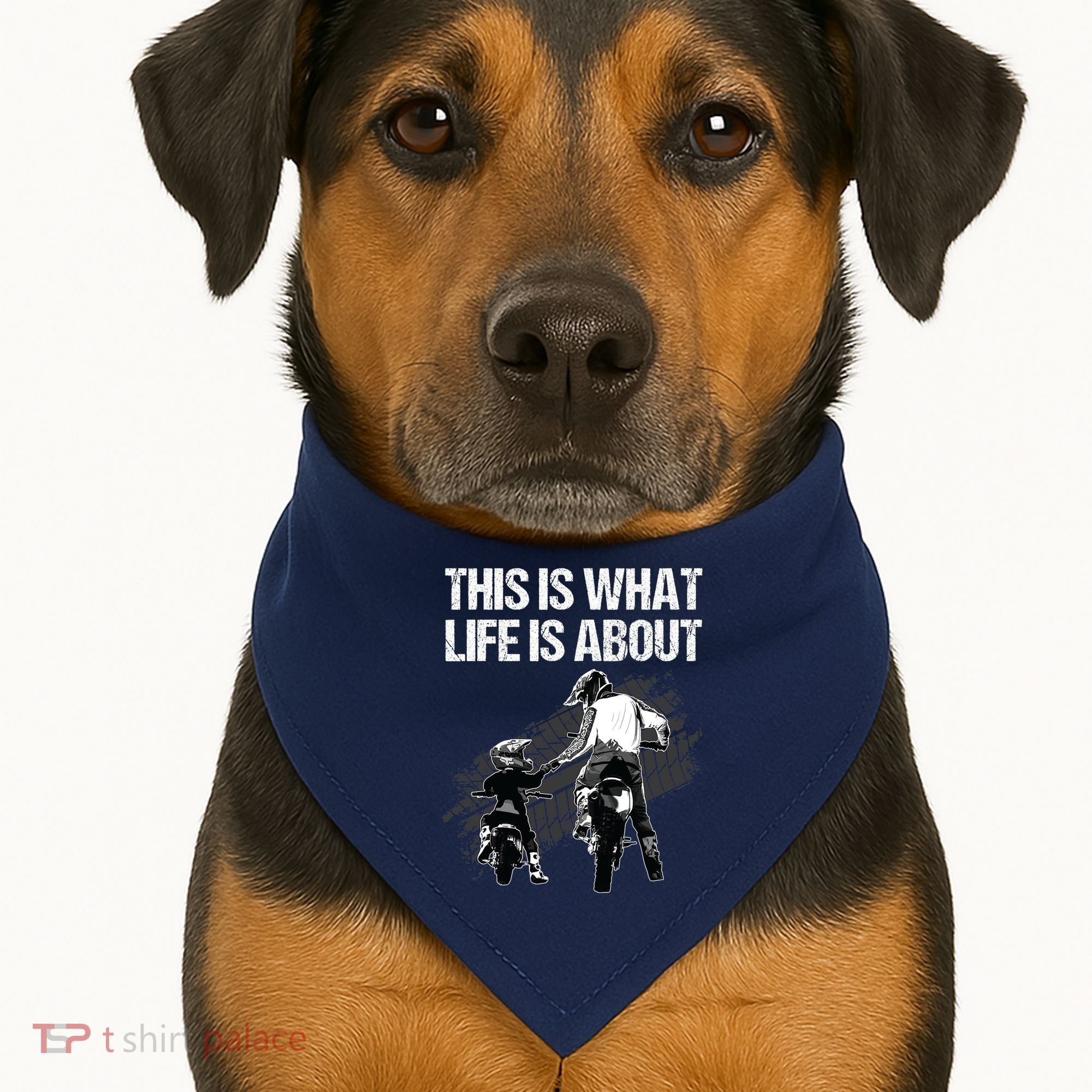 Funny Dirt Bike Art For Men Dad Boys Kid Motorcycle Lover USA-Made Doggie Bandana