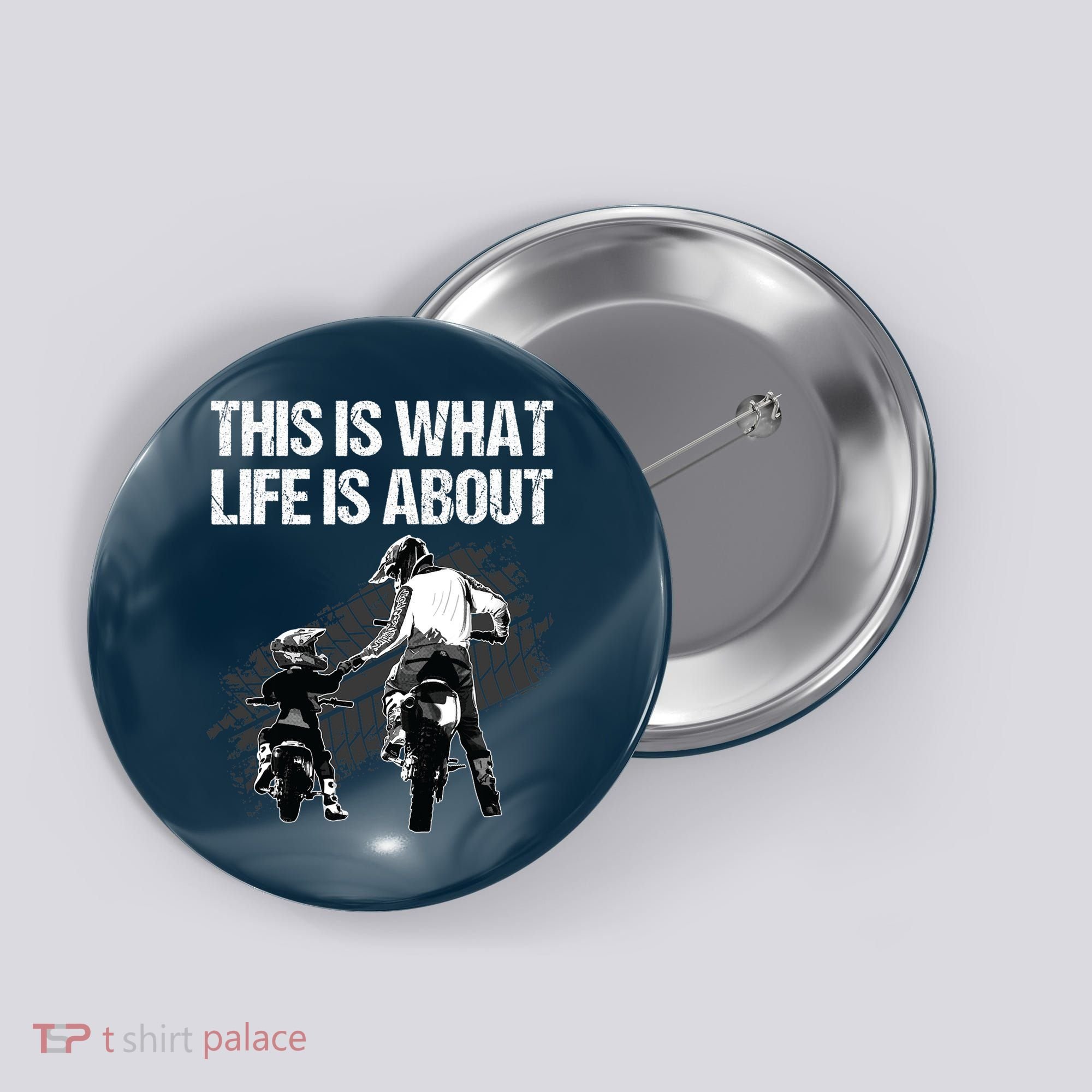 Funny Dirt Bike Art For Men Dad Boys Kid Motorcycle Lover Button