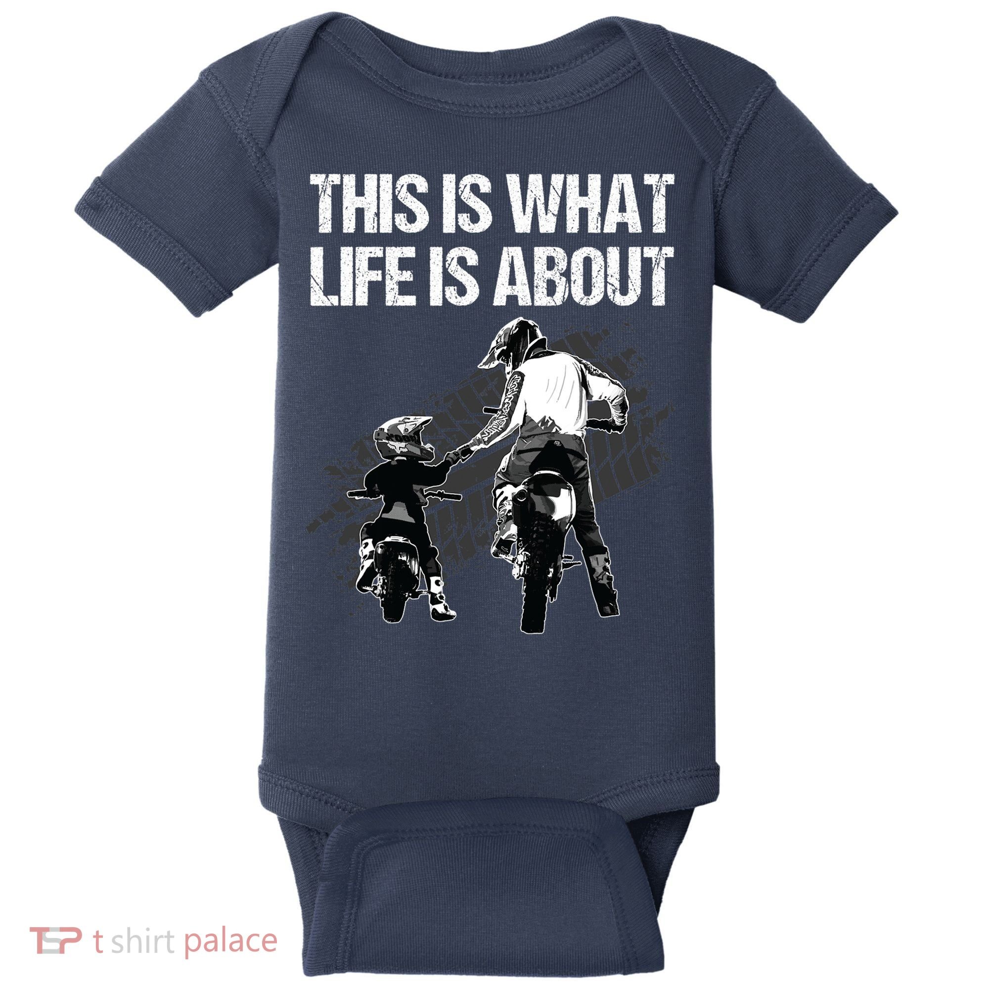 Funny Dirt Bike Art For Men Dad Boys Kid Motorcycle Lover Baby Bodysuit