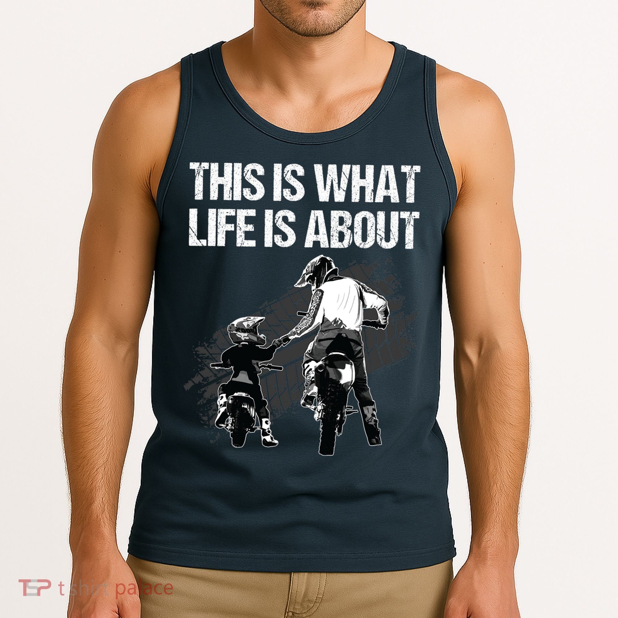 Funny Dirt Bike Art For Men Dad Boys Kid Motorcycle Lover Tank Top