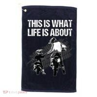 Funny Dirt Bike Art For Men Dad Boys Kid Motorcycle Lover Golf Towel thumb 0