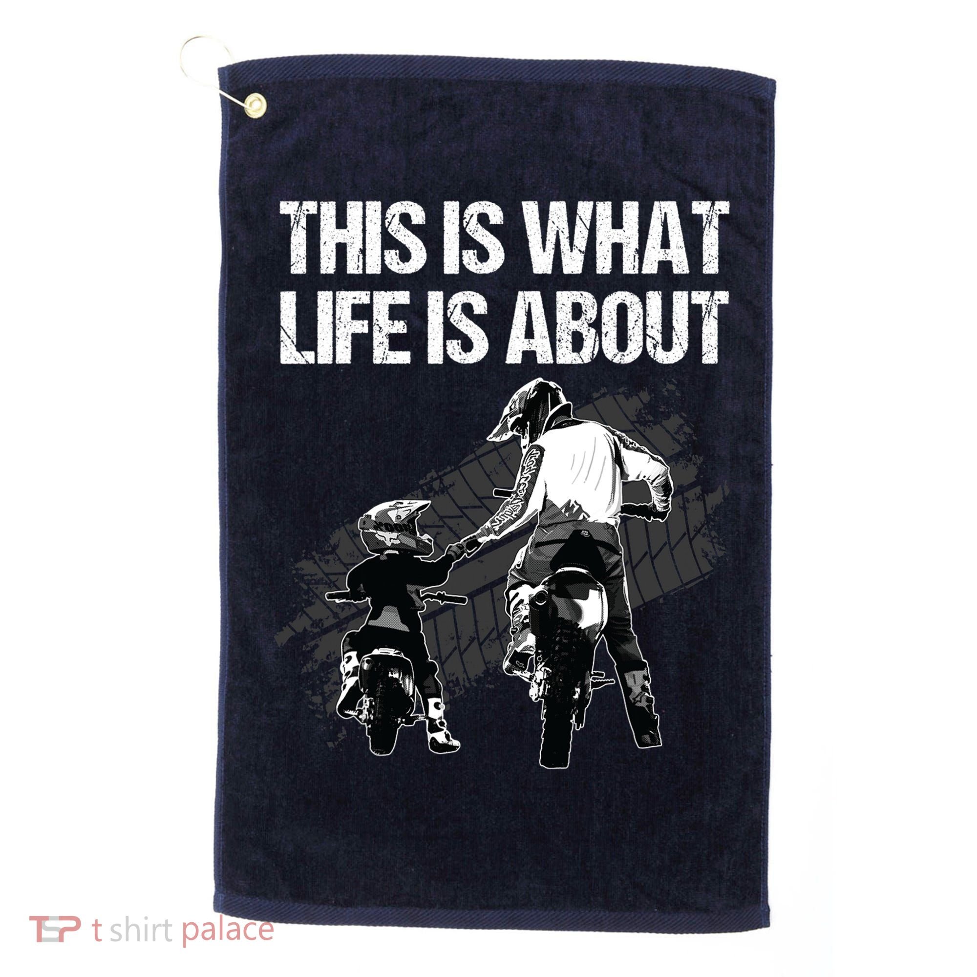 Funny Dirt Bike Art For Men Dad Boys Kid Motorcycle Lover Golf Towel