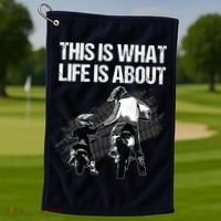 Funny Dirt Bike Art For Men Dad Boys Kid Motorcycle Lover Golf Towel thumb 1