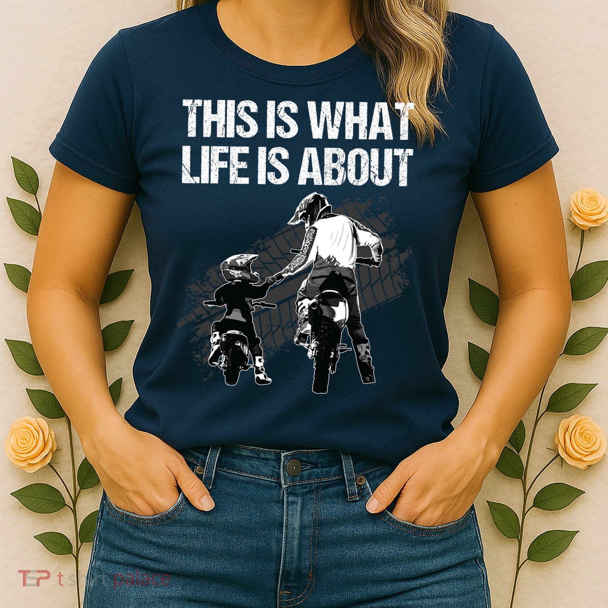 Funny Dirt Bike Art For Men Dad Boys Kid Motorcycle Lover Women's T-Shirt