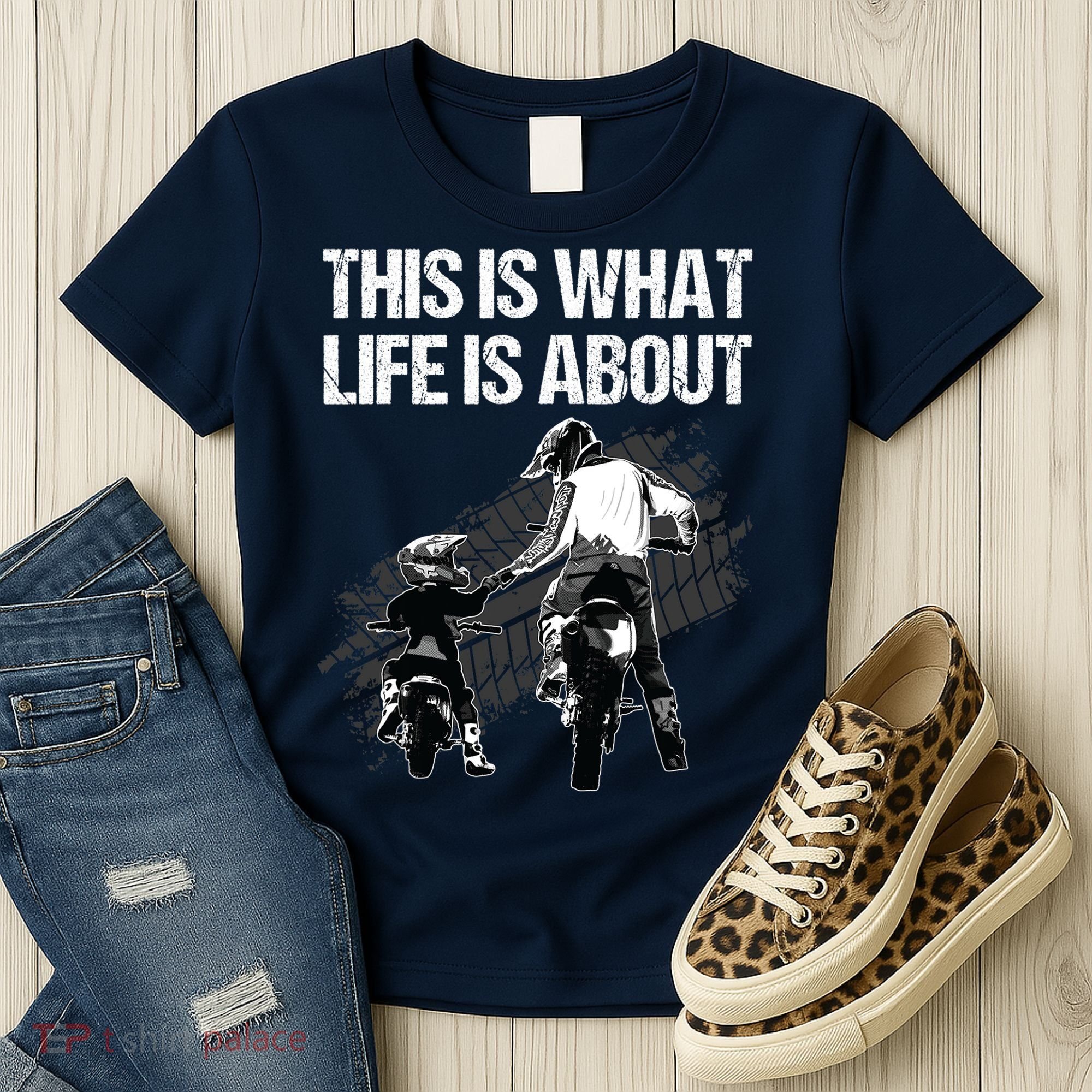 Funny Dirt Bike Art For Men Dad Boys Kid Motorcycle Lover Women's T-Shirt