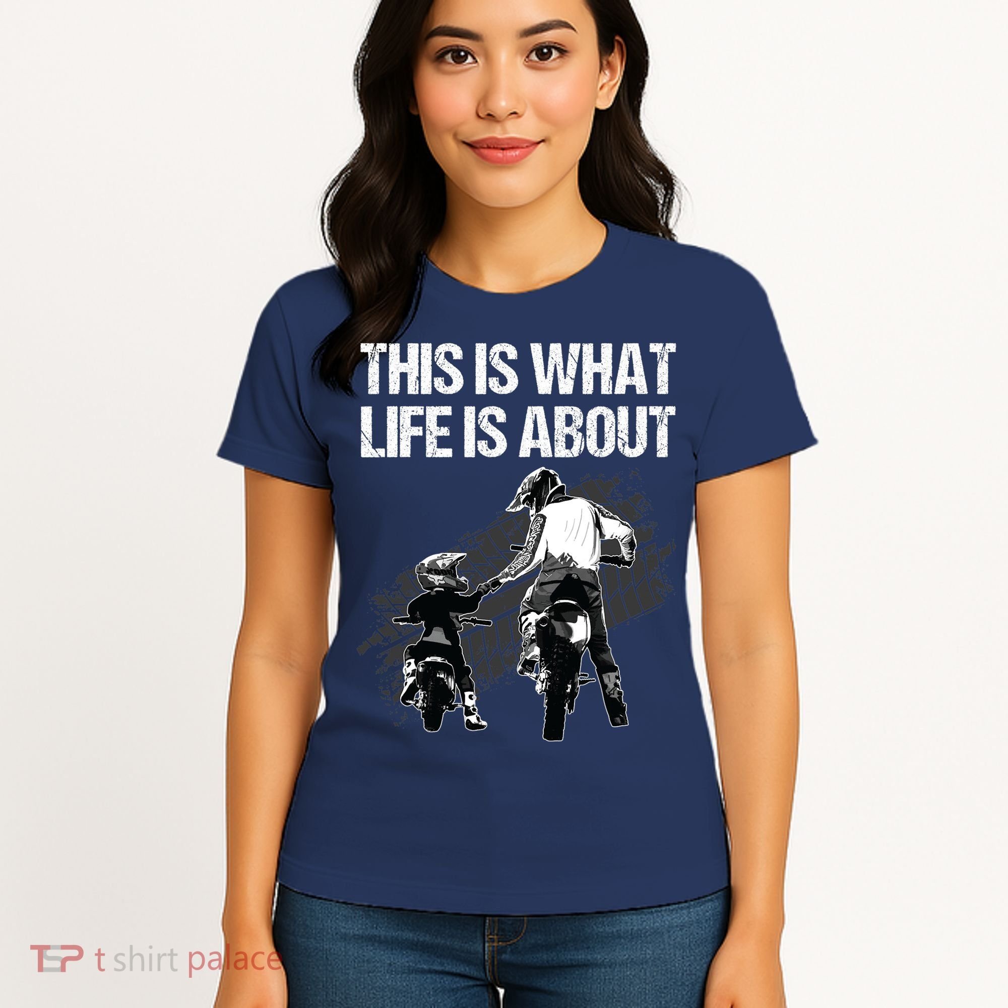 Funny Dirt Bike Art For Men Dad Boys Kid Motorcycle Lover Women's T-Shirt