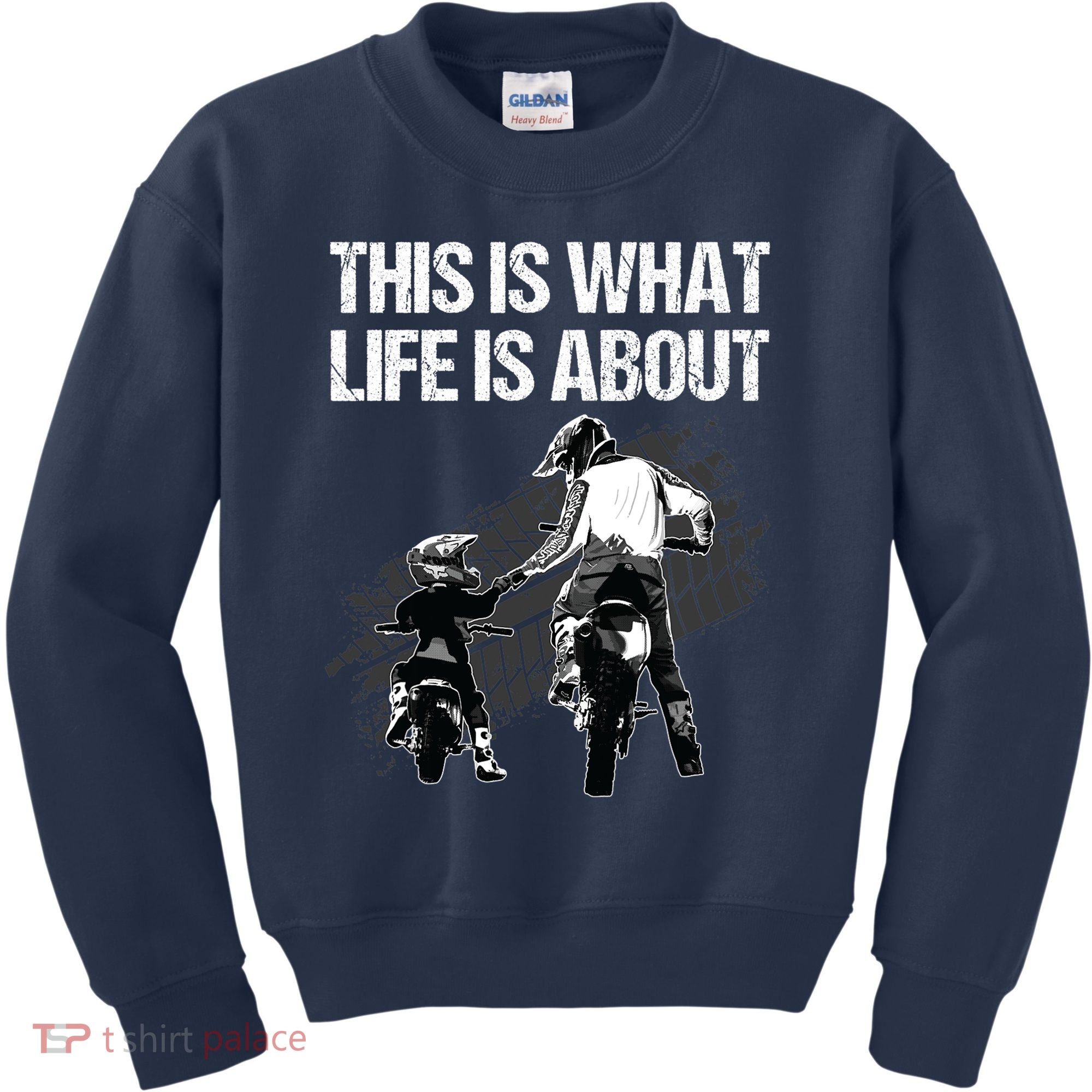 Funny Dirt Bike Art For Men Dad Boys Kid Motorcycle Lover Kids Sweatshirt