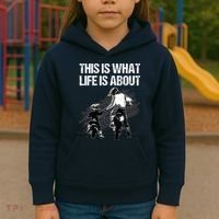 Funny Dirt Bike Art For Men Dad Boys Kid Motorcycle Lover Kids Hoodie thumb 3