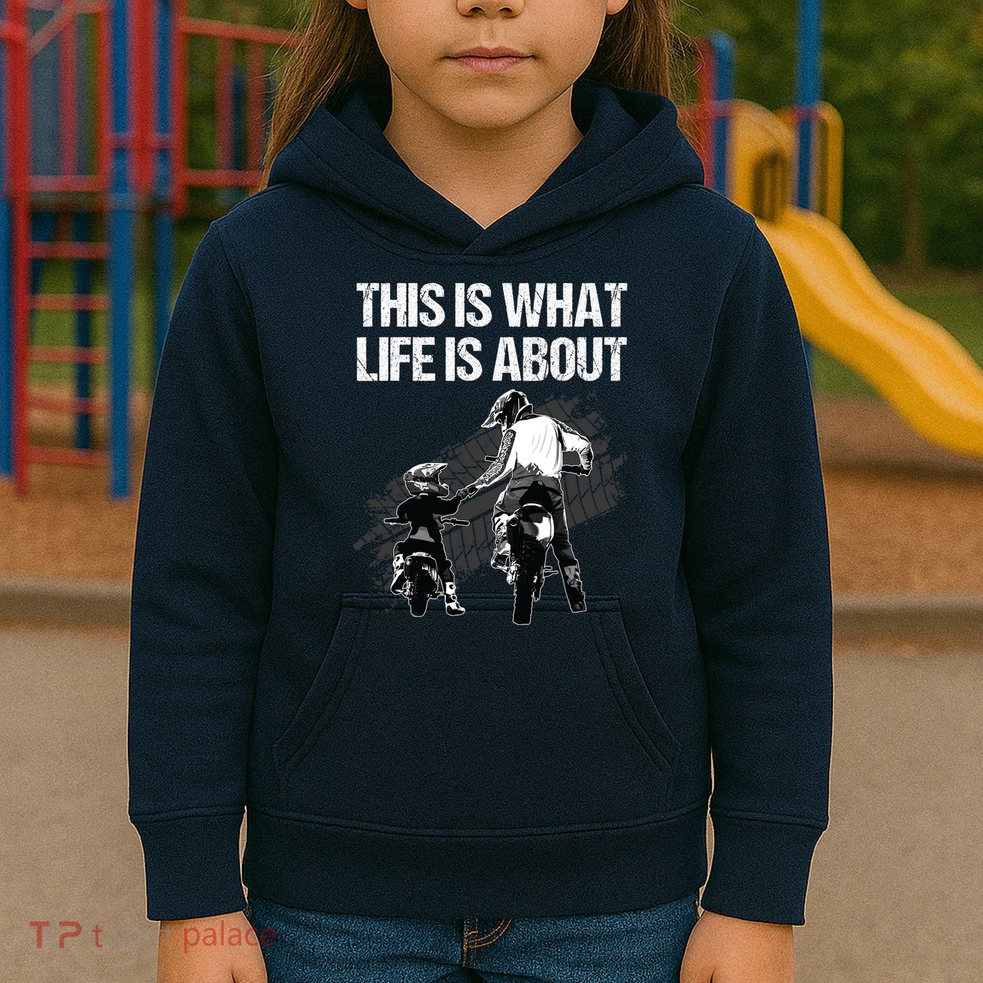 Funny Dirt Bike Art For Men Dad Boys Kid Motorcycle Lover Kids Hoodie