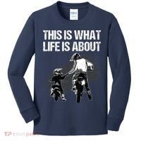Funny Dirt Bike Art For Men Dad Boys Kid Motorcycle Lover Kids Long Sleeve Shirt thumb 0