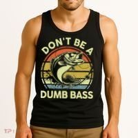 Fishing DonT Be Dumb Bass Funny Dad Tank Top thumb 3