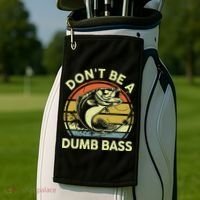 Fishing DonT Be Dumb Bass Funny Dad Golf Towel thumb 2
