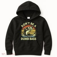 Fishing DonT Be Dumb Bass Funny Dad Kids Hoodie thumb 0