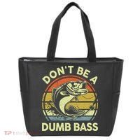 Fishing DonT Be Dumb Bass Funny Dad Tote Bag thumb 0