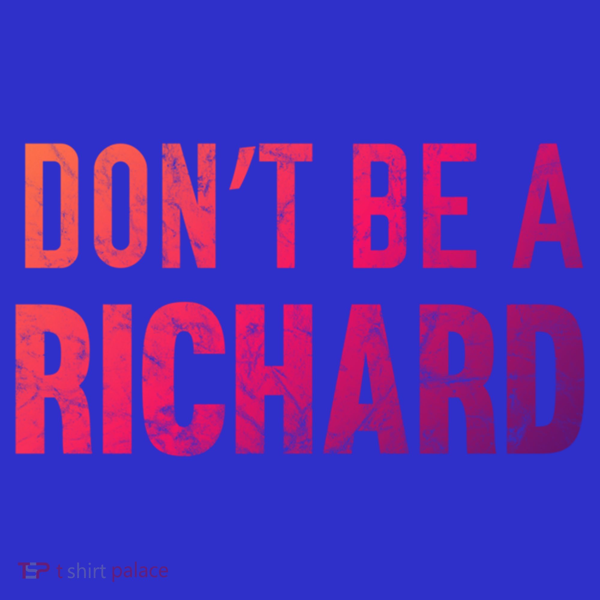 Funny DonT Be A Richard Distressed Gift Women's T-Shirt