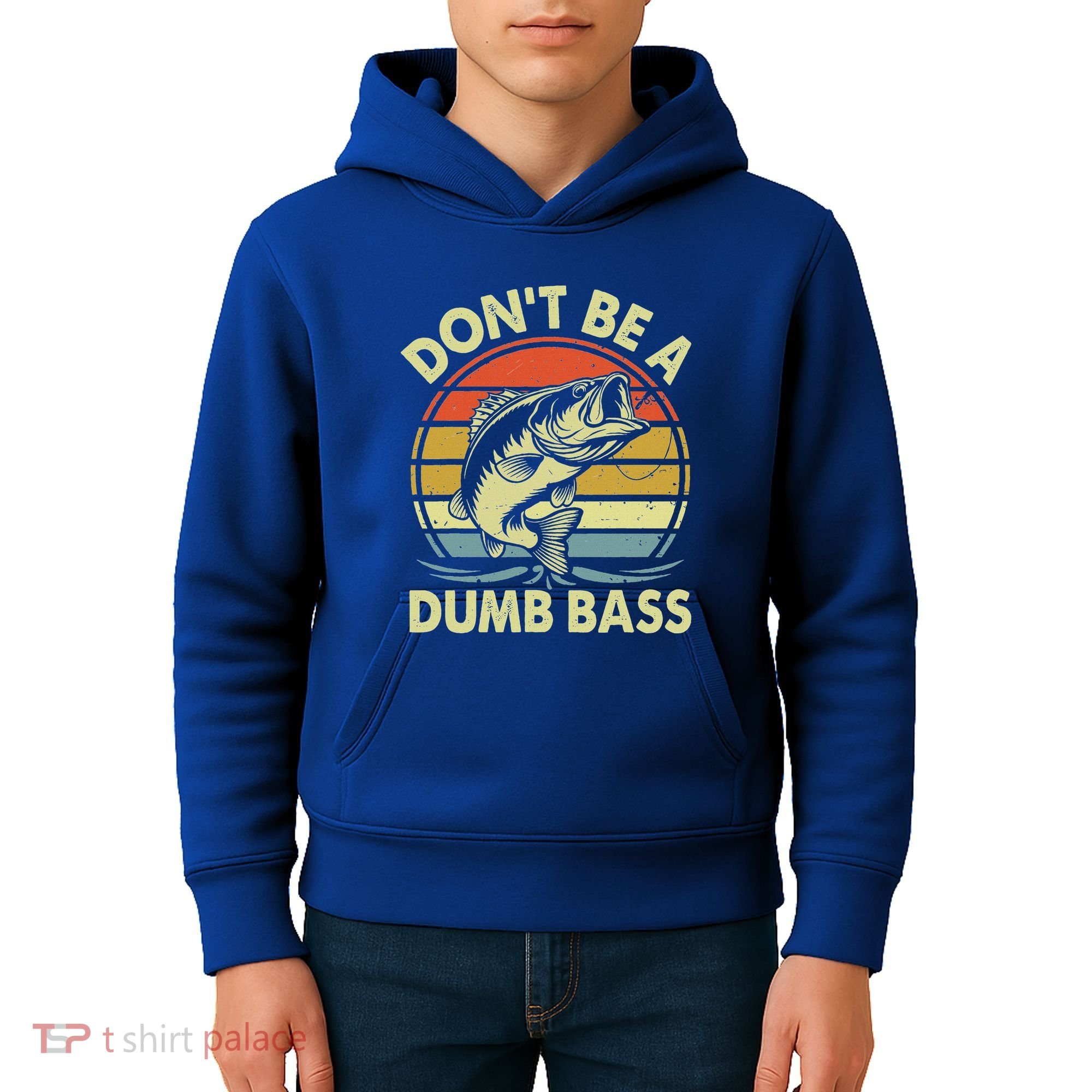 Fishing DonT Be Dumb Bass Kids Hoodie