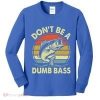 Fishing DonT Be Dumb Bass Kids Long Sleeve Shirt thumb 0