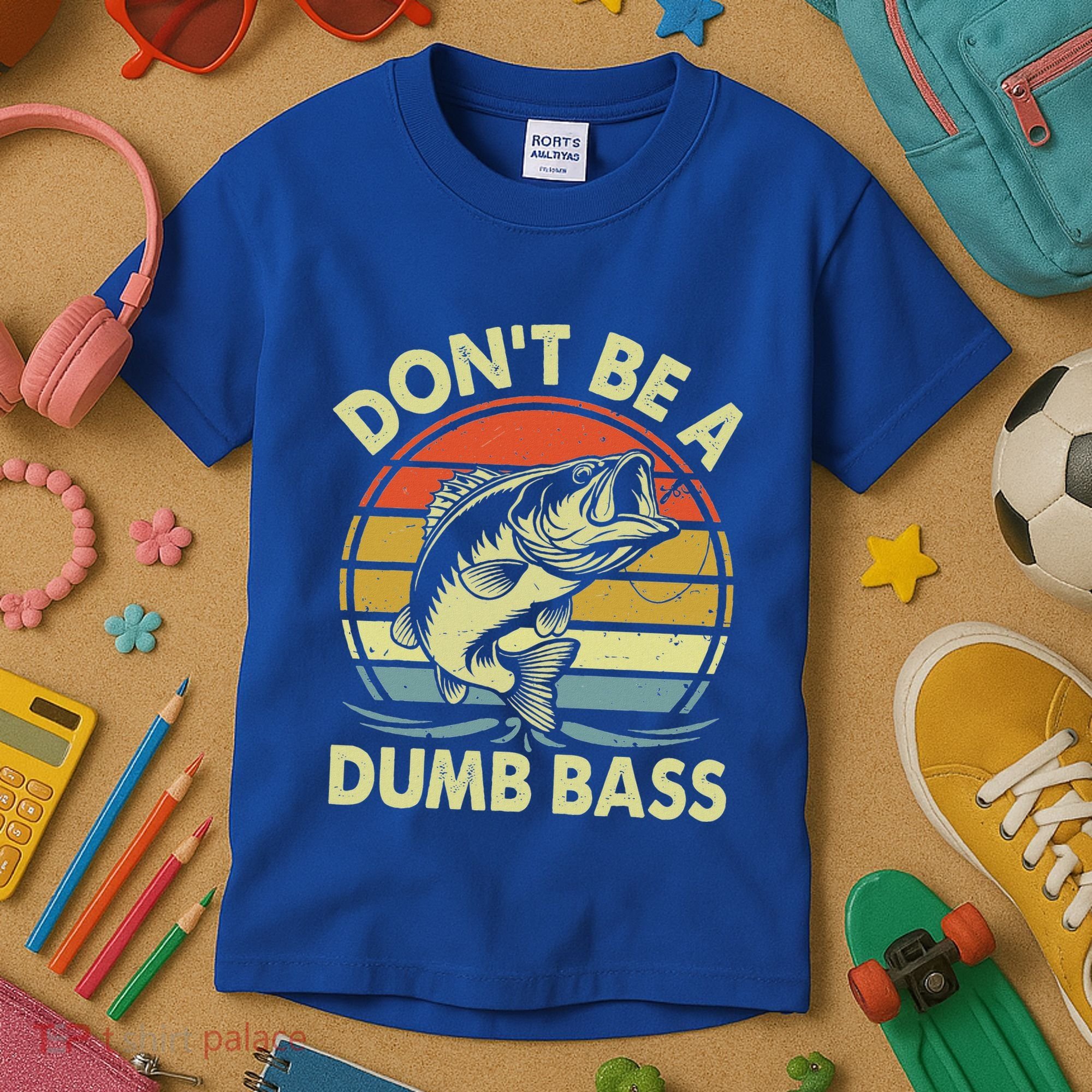 Fishing DonT Be Dumb Bass Kids T-Shirt
