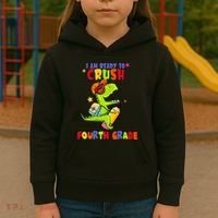 First Day Back To School N I Am Ready To Crush Fourth Grade Kids Hoodie thumb 3