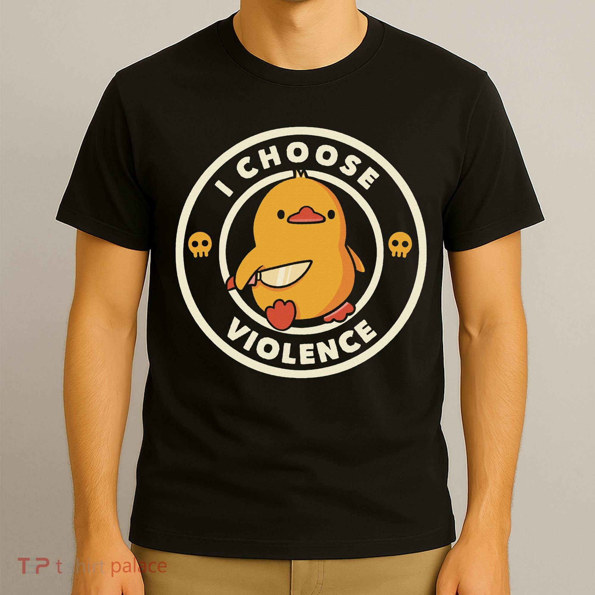 Funny Duck By Tobe Fonseca I Choose Violence T-Shirt